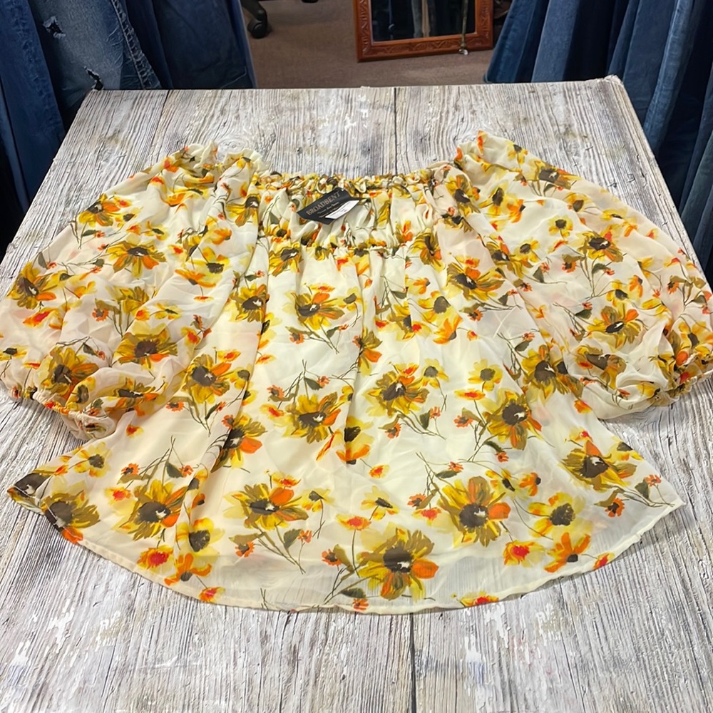 NWT Basically me flowy OFF THE SHOULDER shirt/mini dress